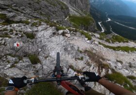 Ciclista italiano posta vídeo em descida muito íngreme e solta em Pale di San Martino, nos Dolomitas – assista